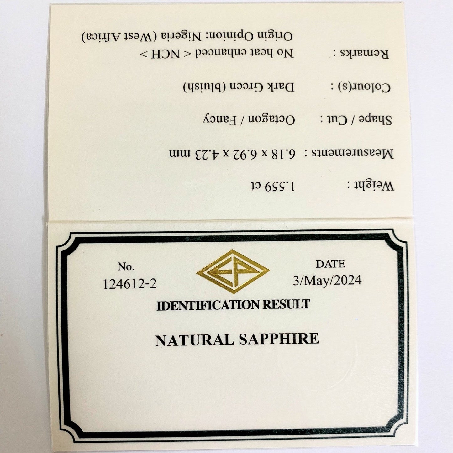 Un-Heat Sapphire 1.559ct / Nigeria