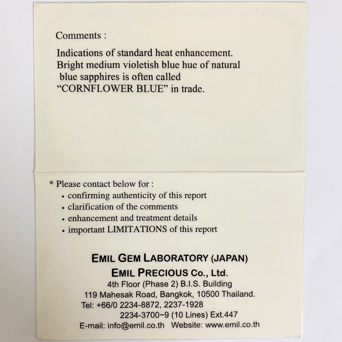 Cornflower Blue Sapphire 0.530ct / Burma