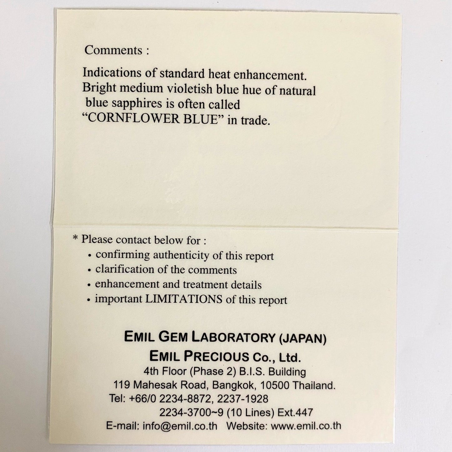 Cornflower Blue Sapphire 0.639ct / Burma