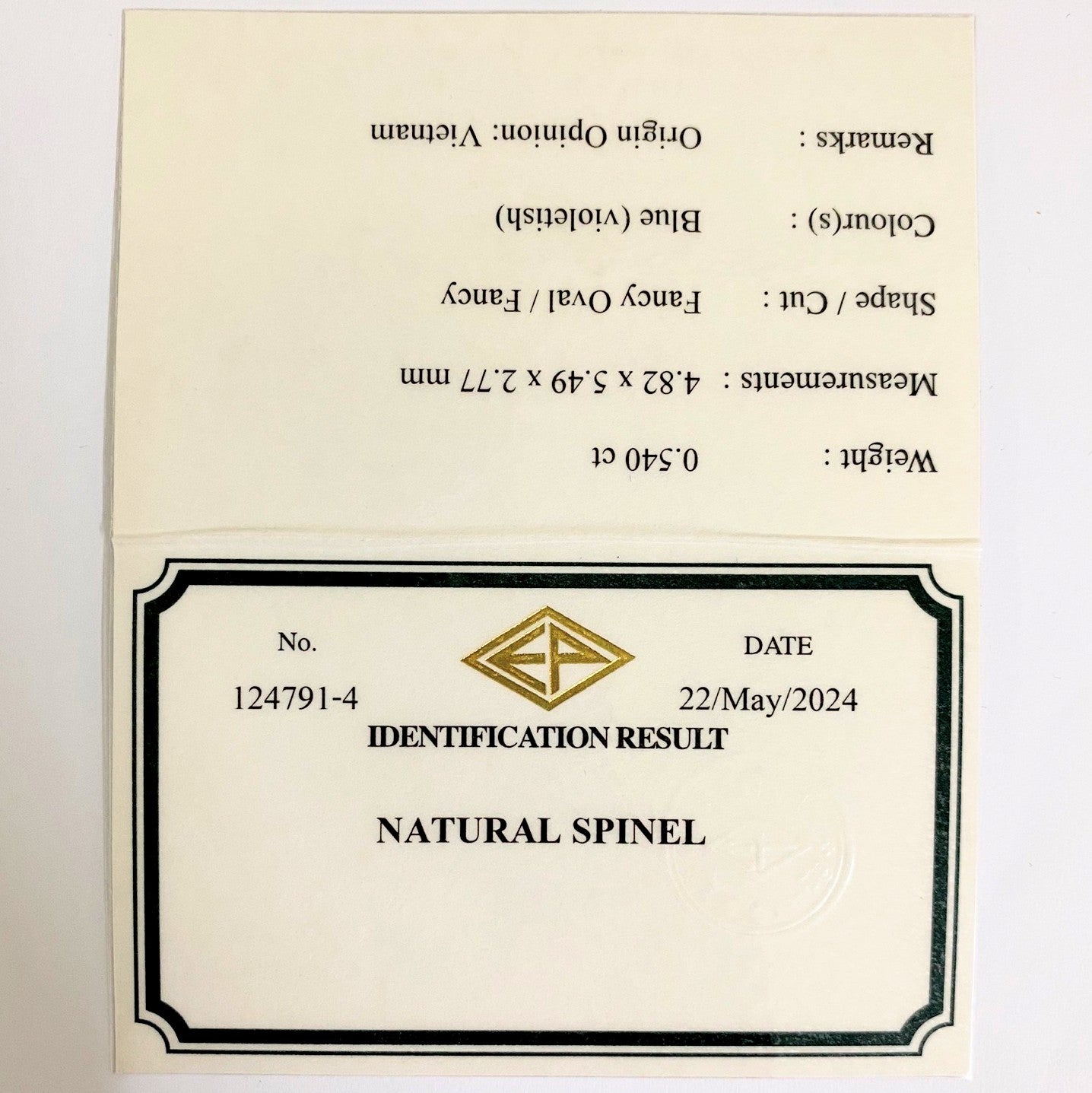 Cobalt Spinel 0.540ct / Vietnam