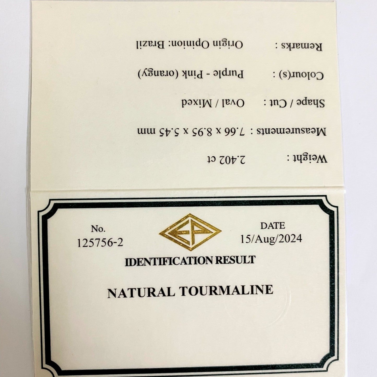 Siberite Tourmaline 2.402ct