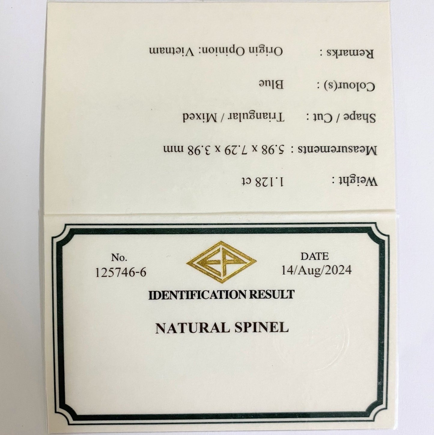 【50万円以上のお買物で無料に】Cobalt Spinel 1.128ct / Vietnam / Iron Cobalt