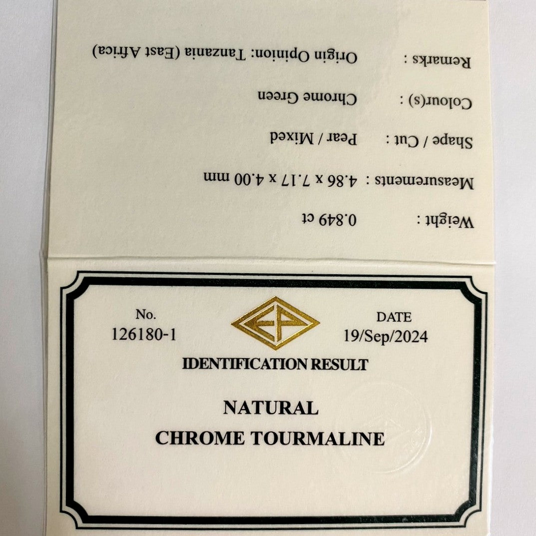 Chrome Tourmaline 0.849ct / Tanzania