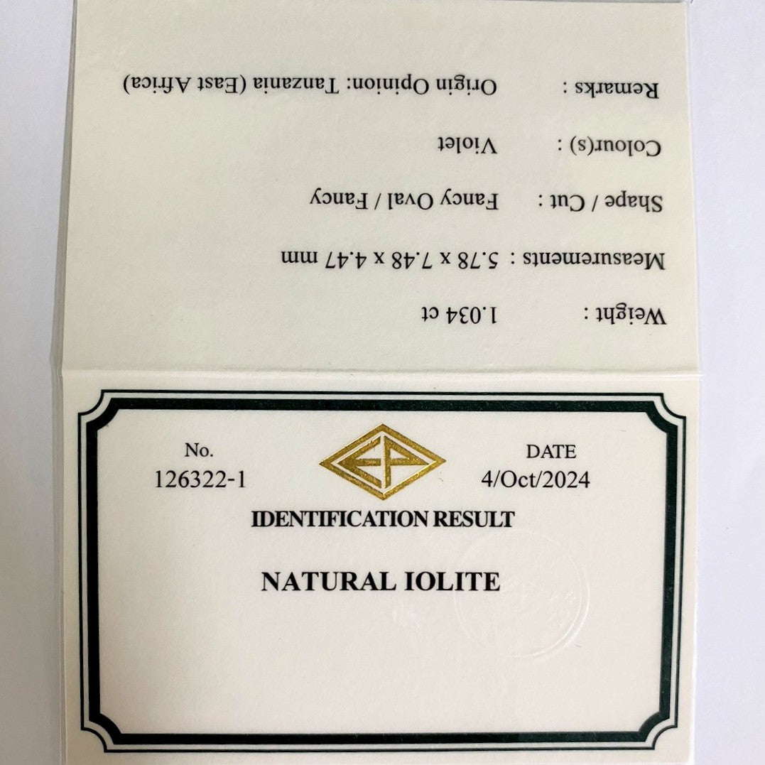 Iolite 1.034ct / Tanzania