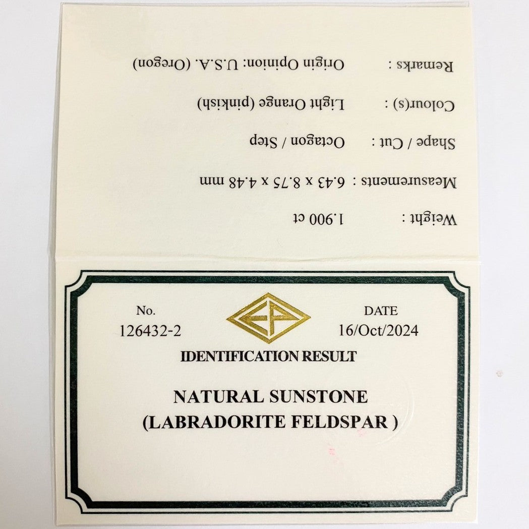 【Trial Price】Oregon Sunstone 1.900ct / U.S.A.