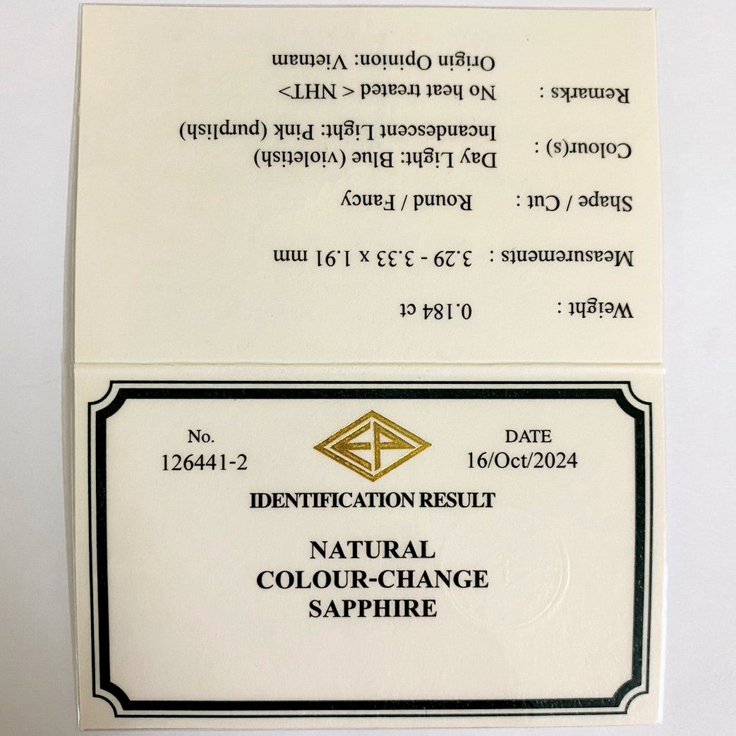 Un-Heat Color Change Sapphire 0.184ct / Vietnam