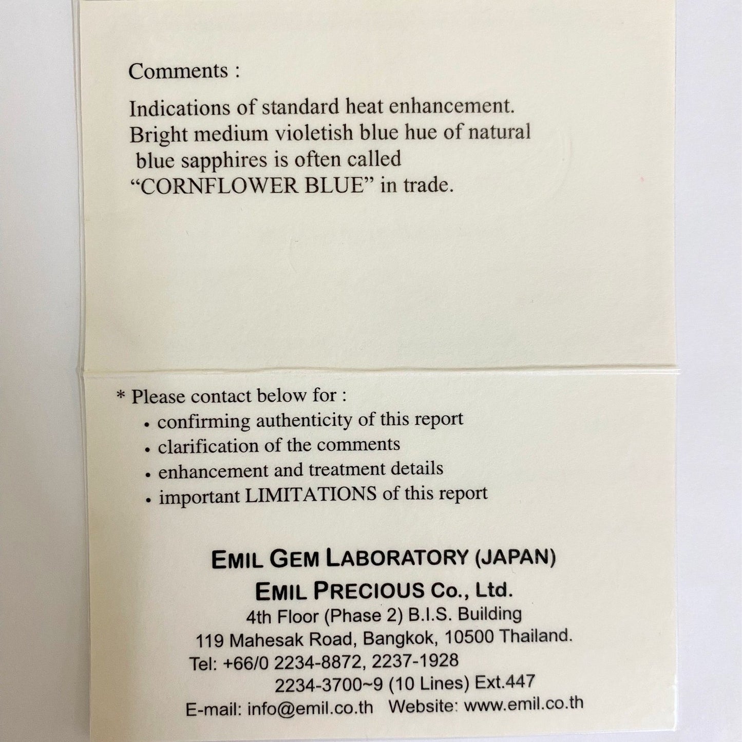 Cornflower Blue Sapphire 0.670ct / Burma