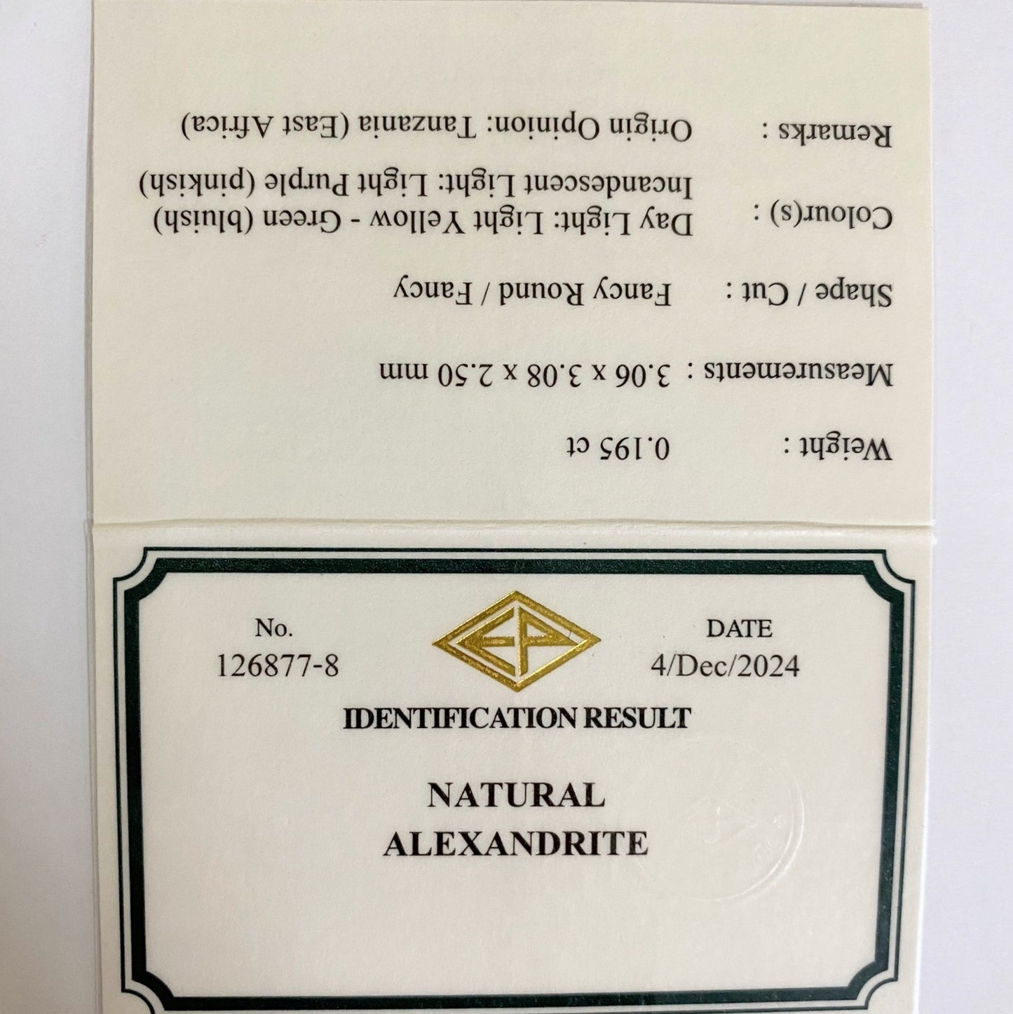 Alexandrite 0.195ct / Tanzania