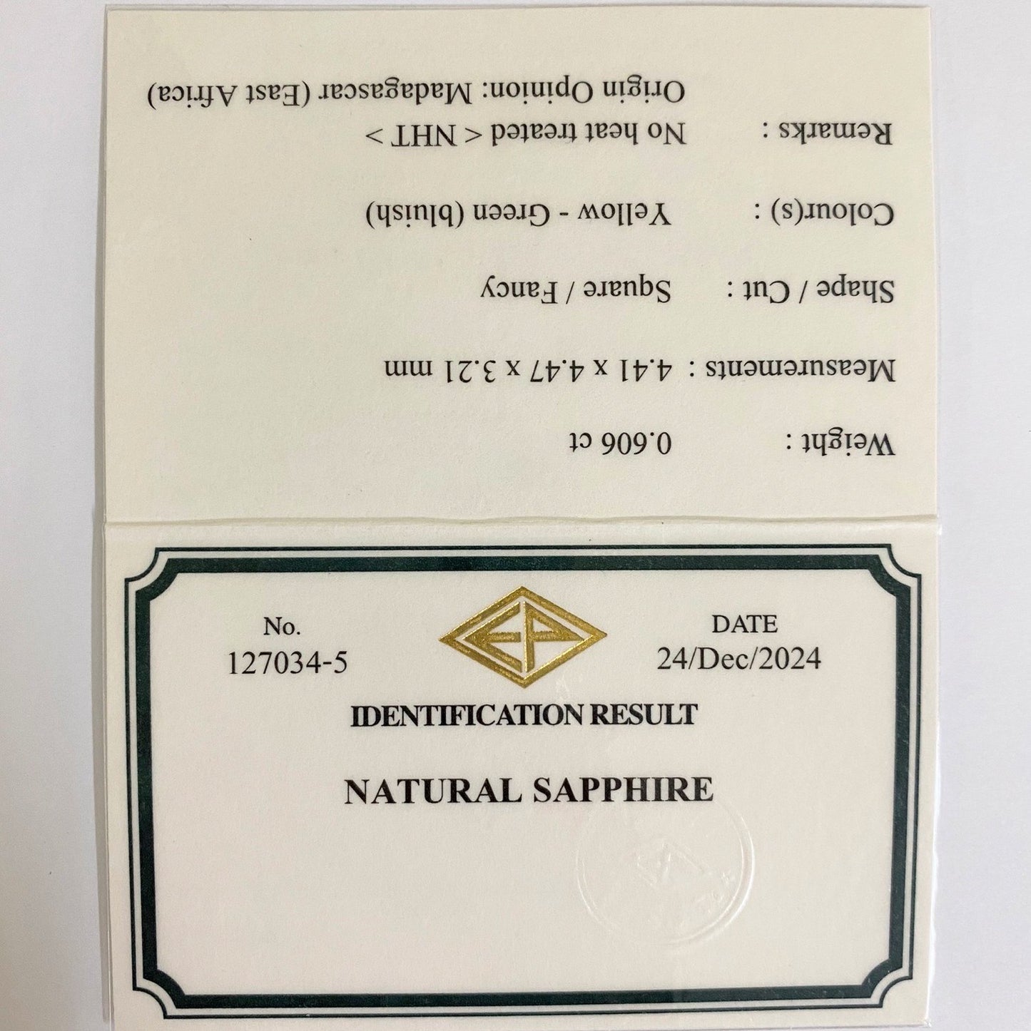 Un-Heat Sapphire 0.606ct / Madagascar