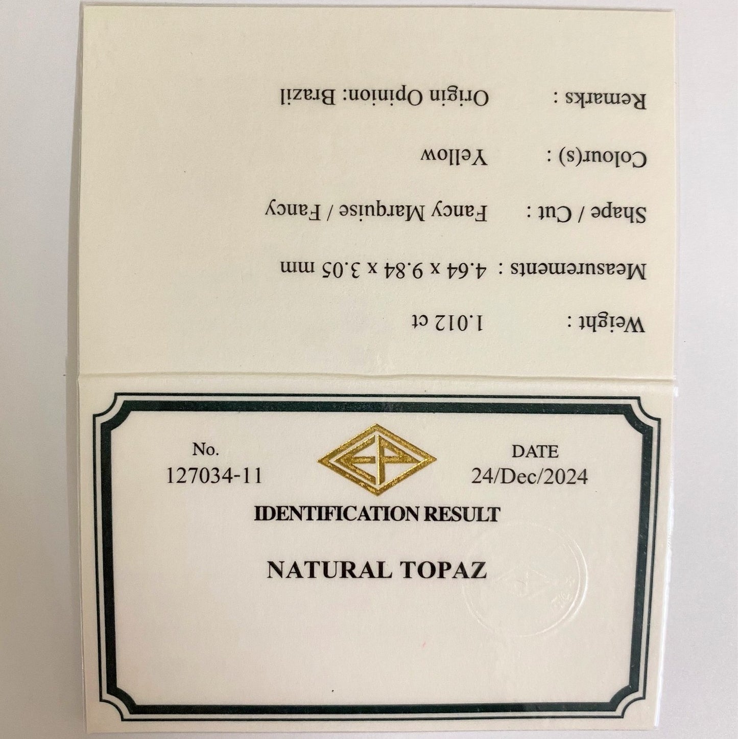 Imperial Topaz 1.012ct