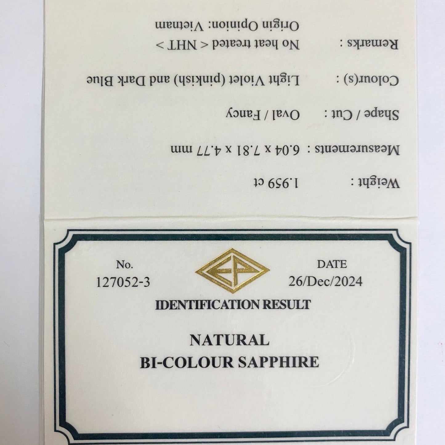 Un-Heat Bi-Color Sapphire 1.959ct / Vietnam