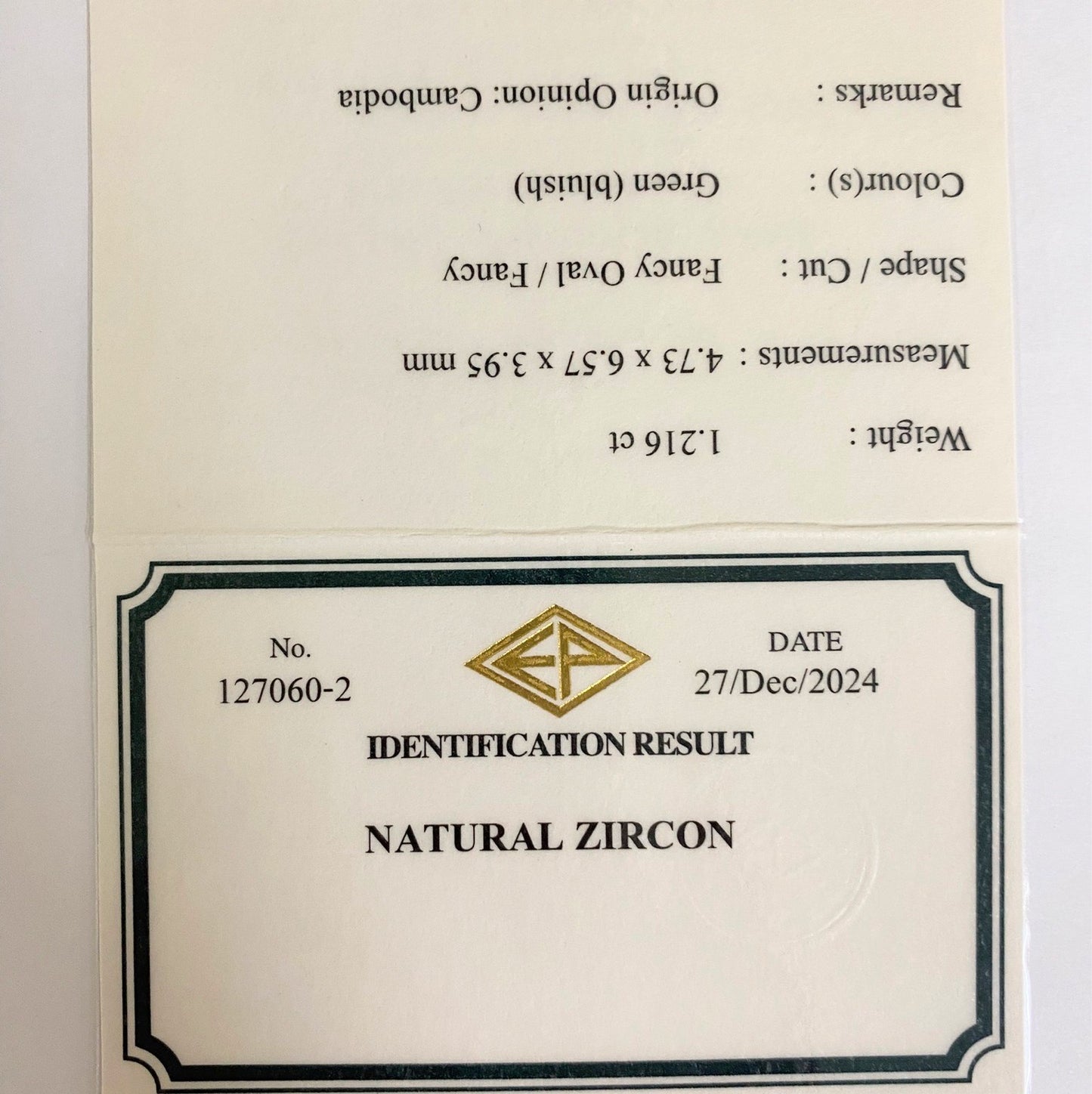 UV Tenebrescent Zircon 1.216ct