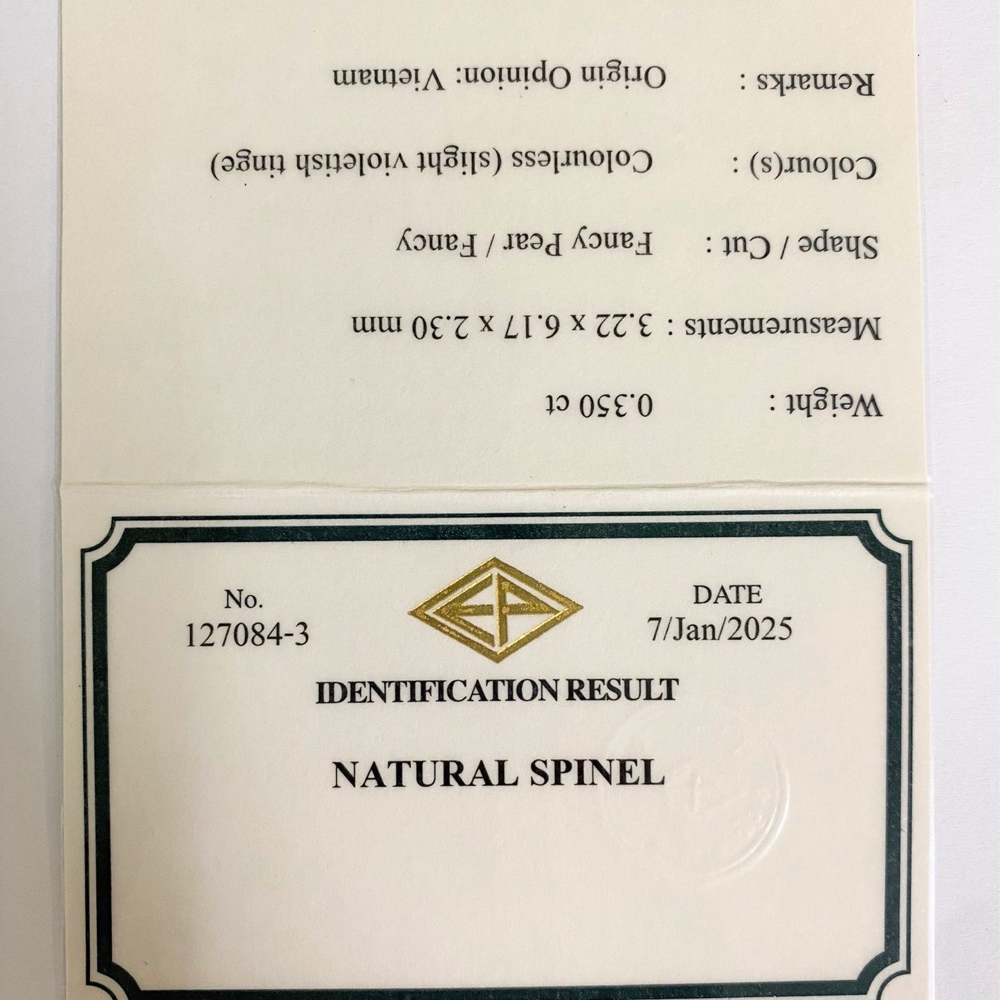 Near Colorless Spinel 0.350ct / Vietnam