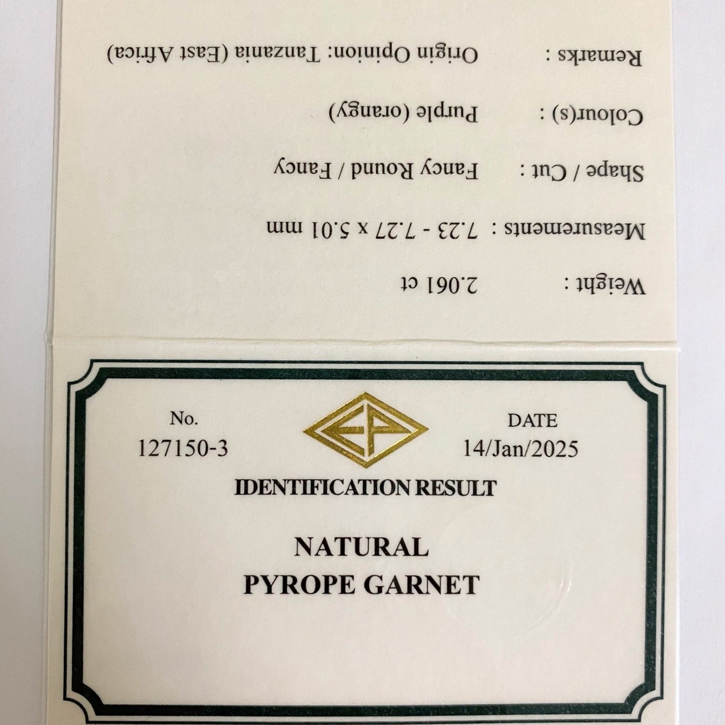 Pyrope Garnet 2.061ct / Tanzania