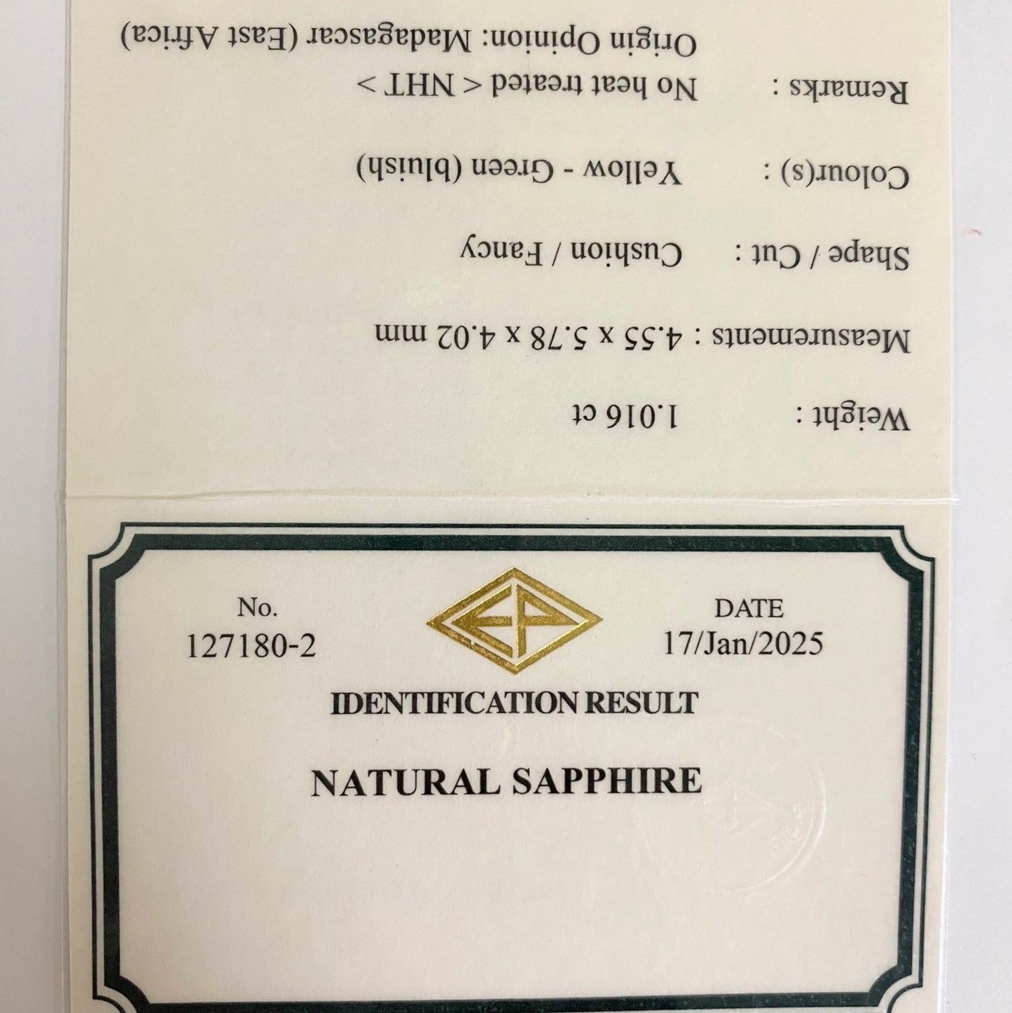 Un-Heat Sapphire 1.016ct / Madagascar