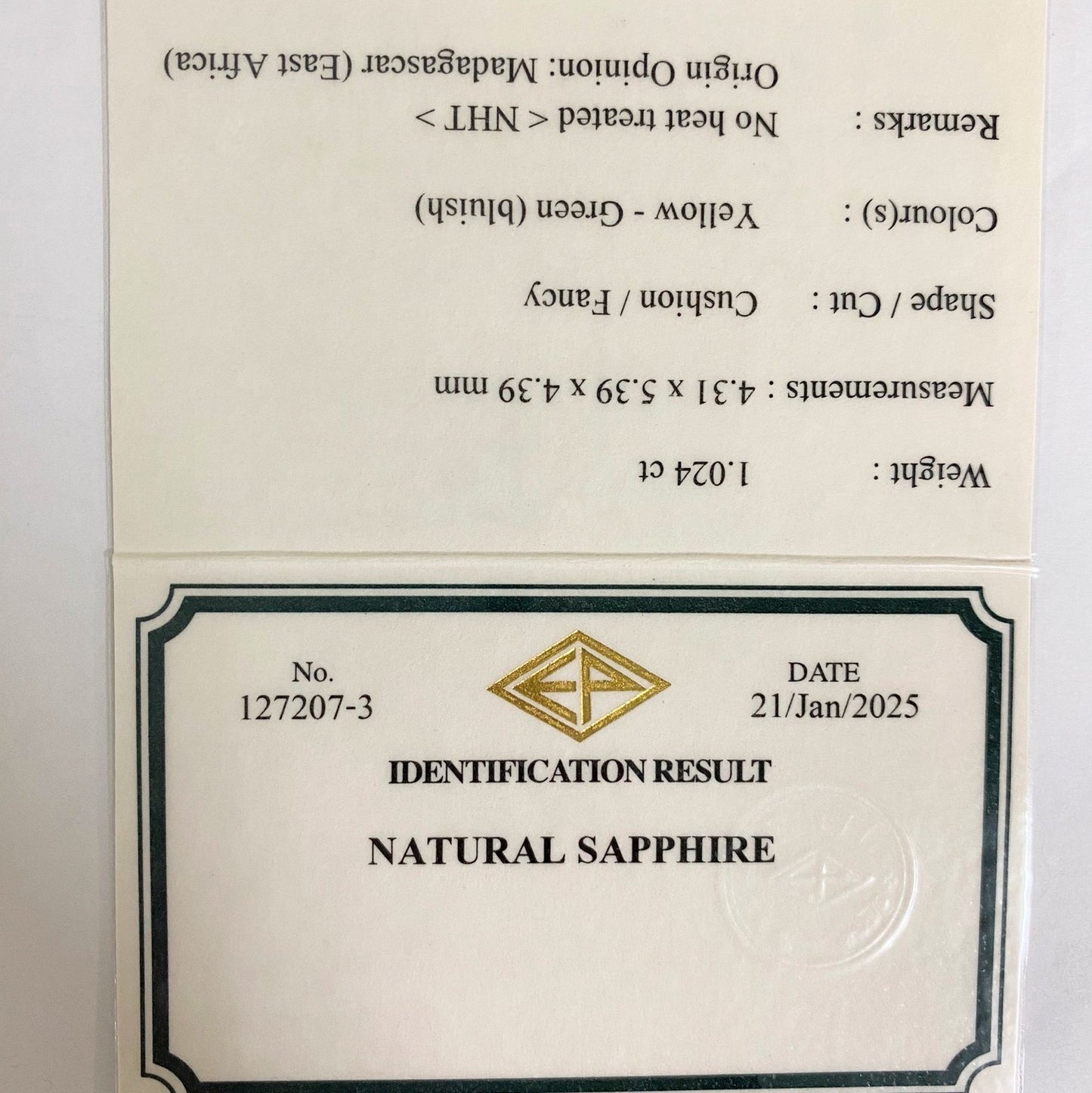 Un-Heat Sapphire 1.024ct / Madagascar