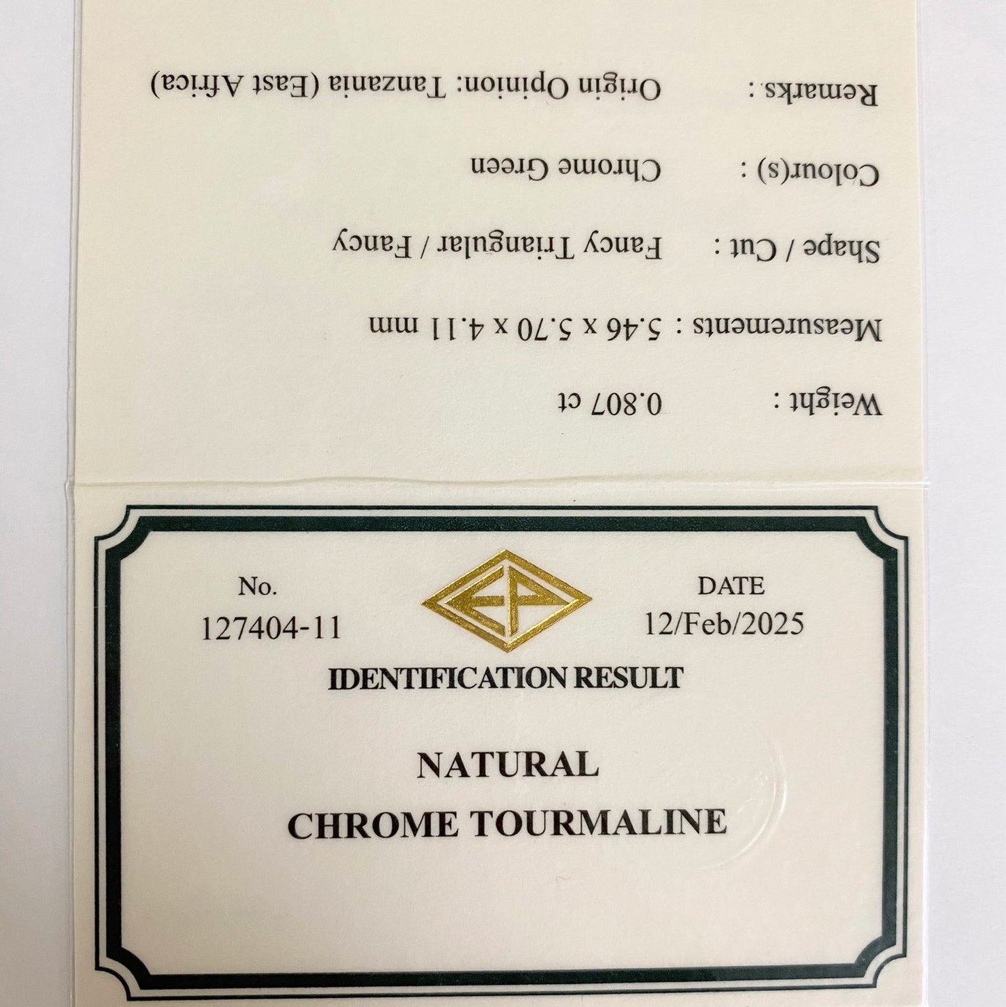 Chrome Tourmaline 0.807ct / Tanzania