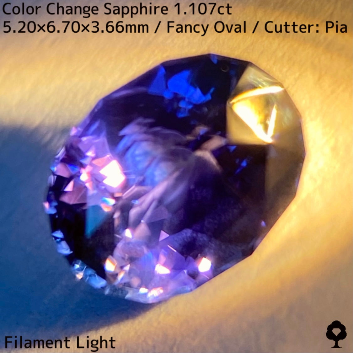 Tanzania color change sapphire 1.107ct ★ Beautiful color change multicolor crystal with a mix of blue, purple, and greenish blue
