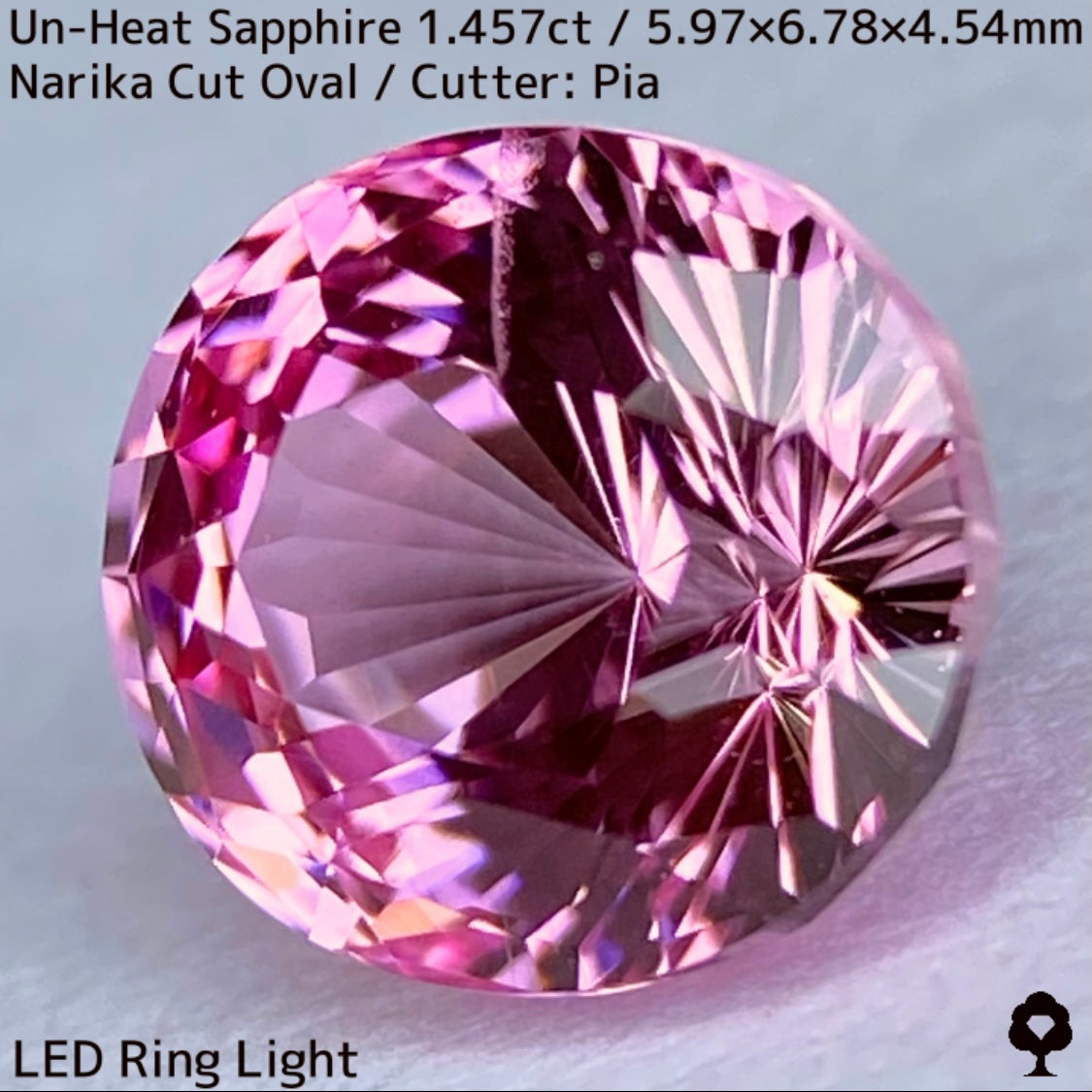 1.457ct unheated Sri Lankan sapphire ★ Unheated and rare, the classic pink color sparkles with a sharp Narika cut