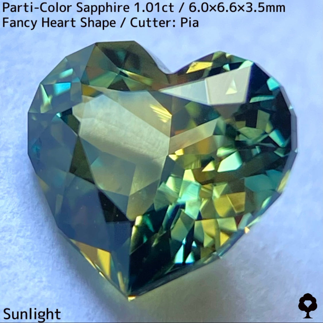 1.01ct Thai parti-colored sapphire ★ A rare fancy heart shape with a party feel that is typical of Bangkacha
