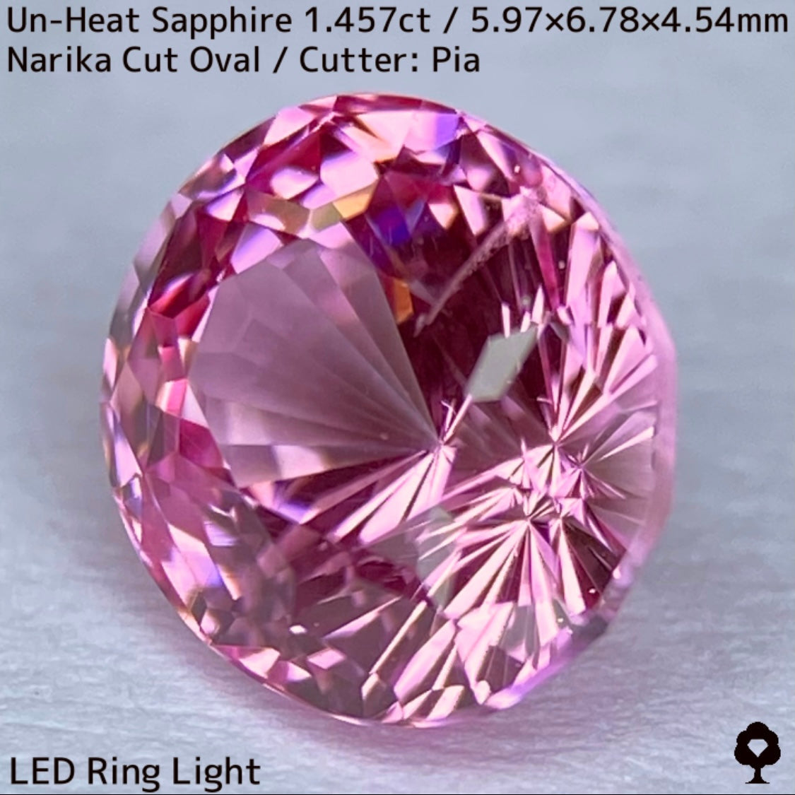 1.457ct unheated Sri Lankan sapphire ★ Unheated and rare, the classic pink color sparkles with a sharp Narika cut