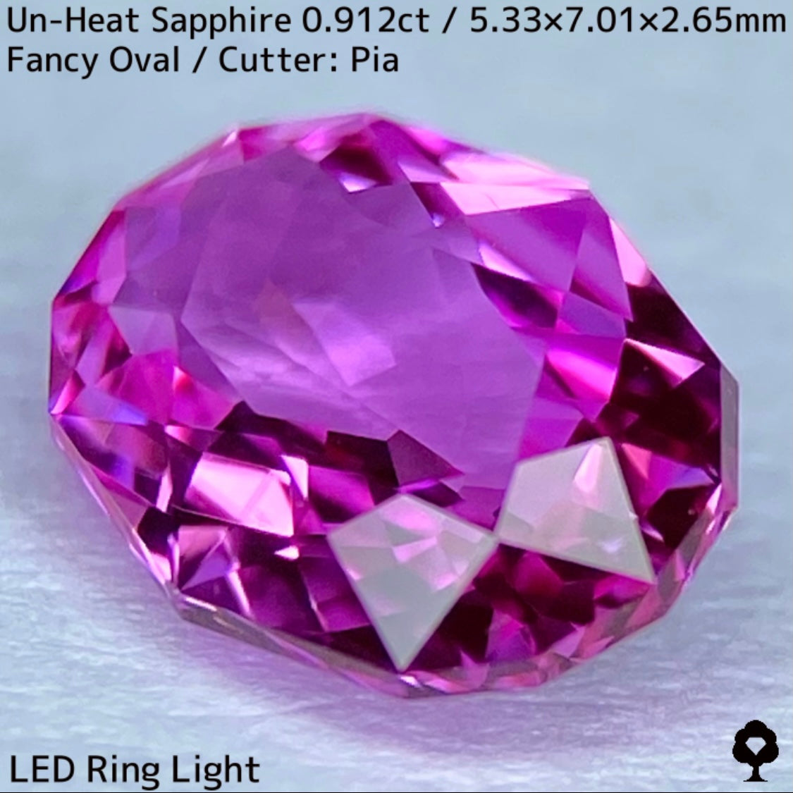 0.912ct unheated sapphire from Madagascar ★ A rare unheated pink with beautiful crystals and good color retention