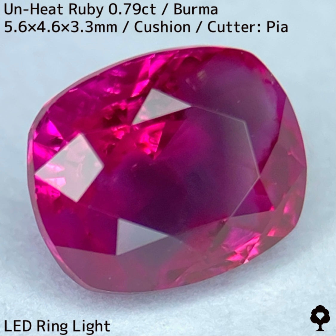 Burmese unheated ruby 0.79ct ★ Batman ruby with a beautiful crystal covered by a bat