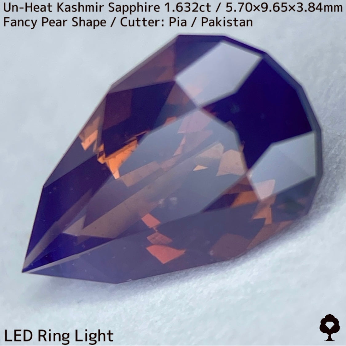 1.632ct unheated Kashmir sapphire from Pakistan ★ A beautiful gem with orange sparkle and blue bleed into fuchsia purple