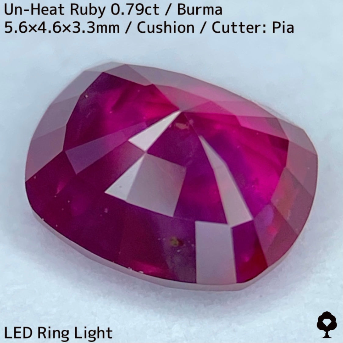 Burmese unheated ruby 0.79ct ★ Batman ruby with a beautiful crystal covered by a bat