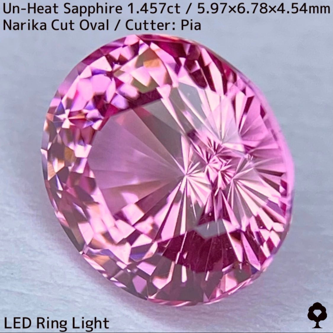 1.457ct unheated Sri Lankan sapphire ★ Unheated and rare, the classic pink color sparkles with a sharp Narika cut
