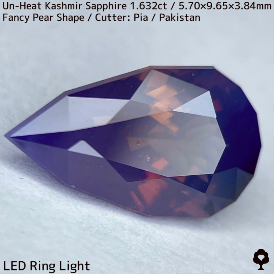 1.632ct unheated Kashmir sapphire from Pakistan ★ A beautiful gem with orange sparkle and blue bleed into fuchsia purple