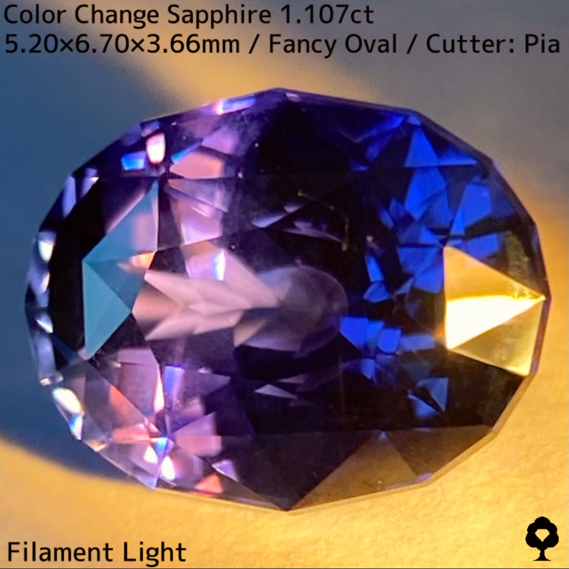 Tanzania color change sapphire 1.107ct ★ Beautiful color change multicolor crystal with a mix of blue, purple, and greenish blue