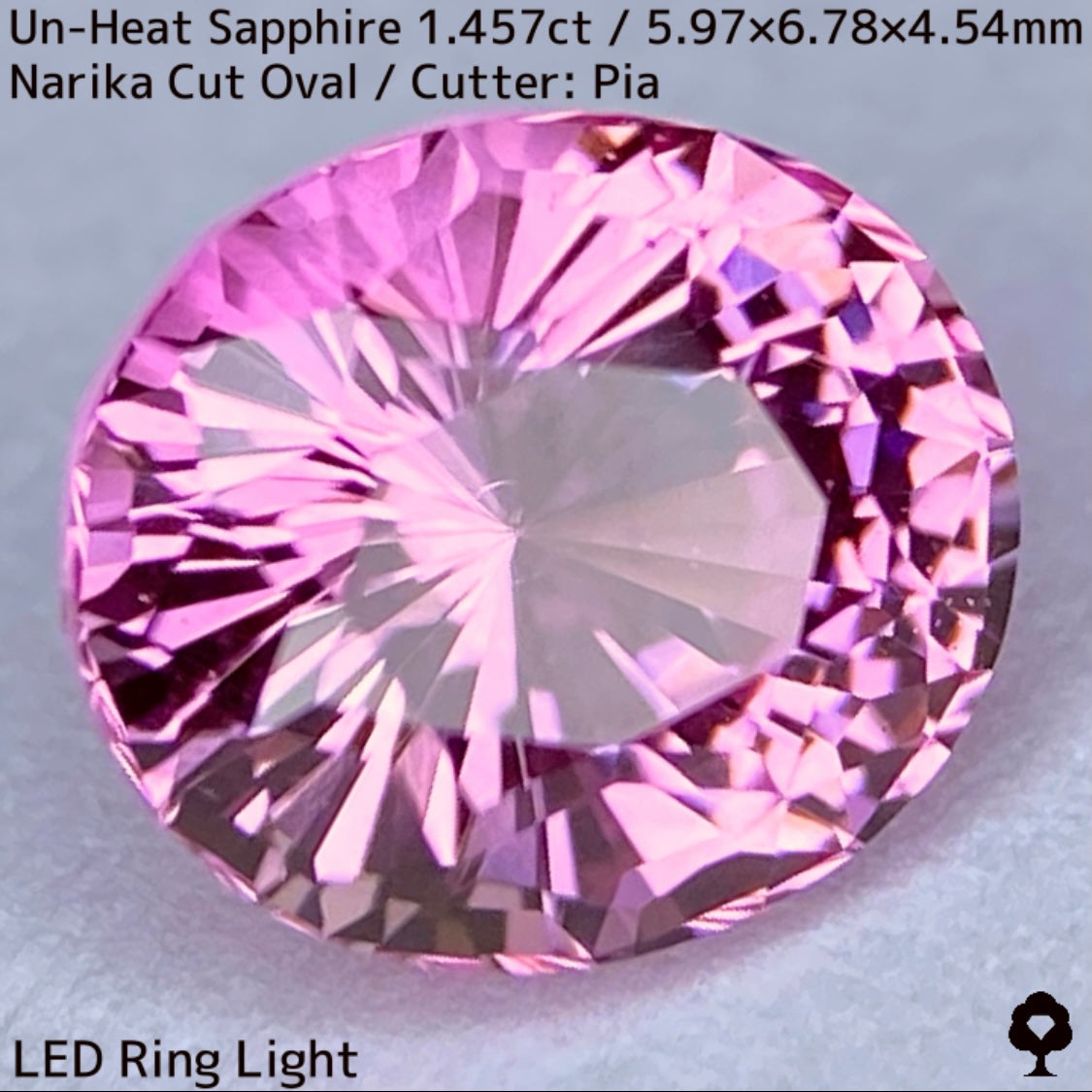 1.457ct unheated Sri Lankan sapphire ★ Unheated and rare, the classic pink color sparkles with a sharp Narika cut