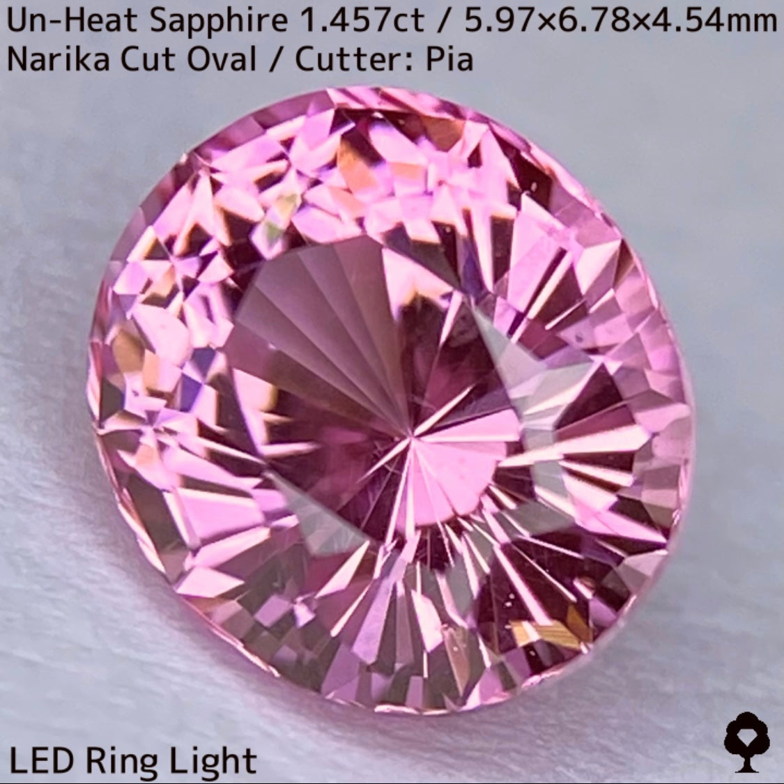 1.457ct unheated Sri Lankan sapphire ★ Unheated and rare, the classic pink color sparkles with a sharp Narika cut