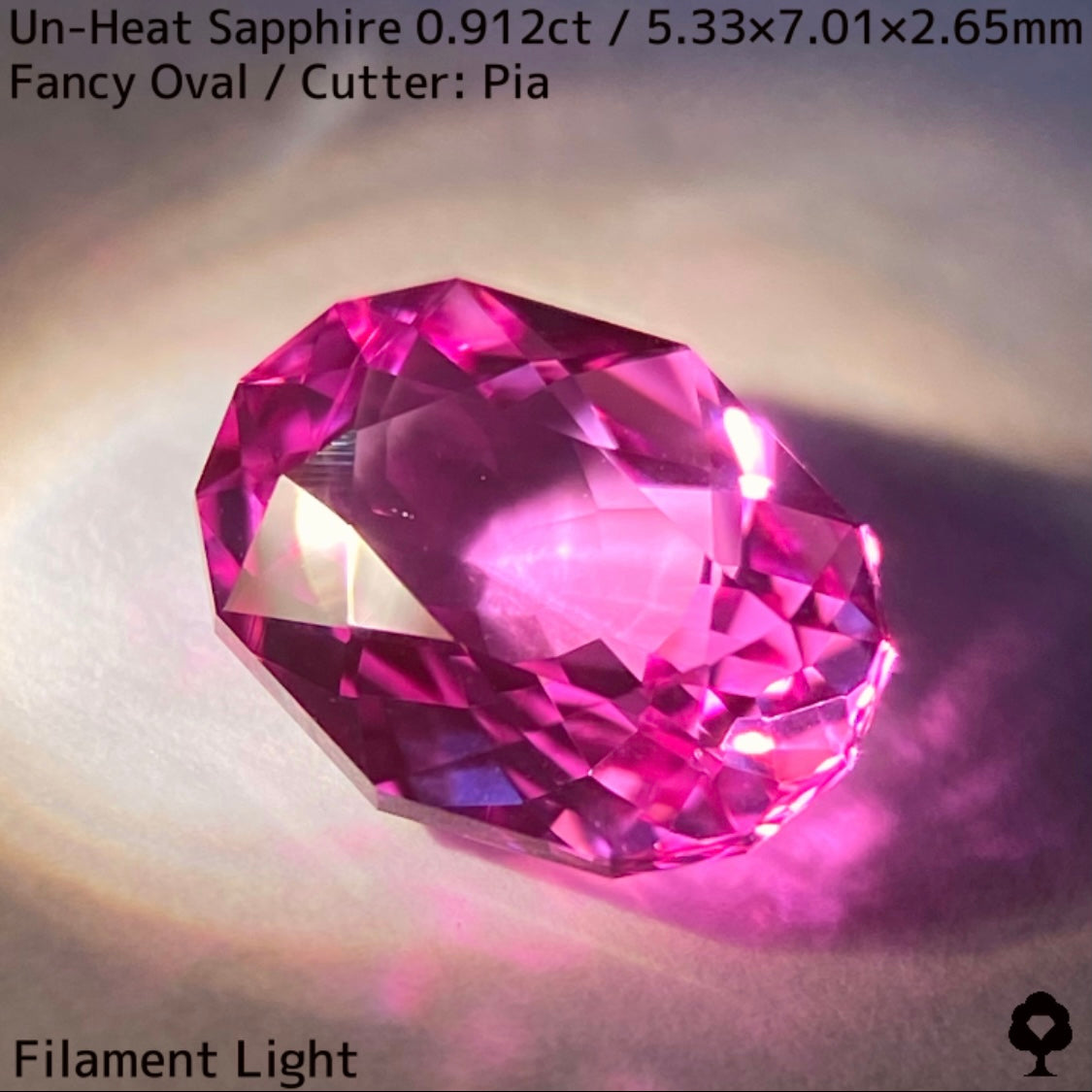 0.912ct unheated sapphire from Madagascar ★ A rare unheated pink with beautiful crystals and good color retention