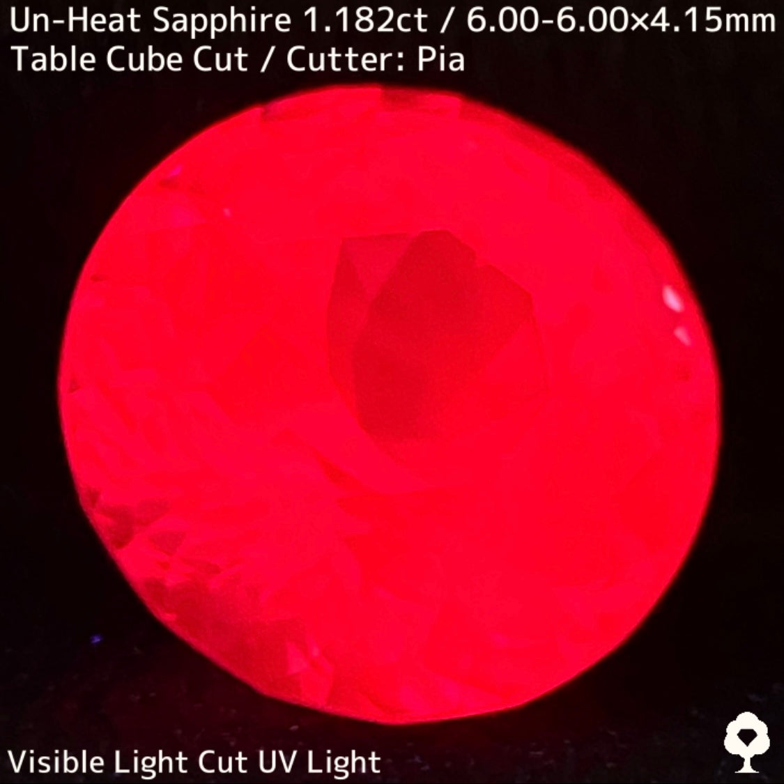 1.182ct unheated Sri Lankan sapphire ★ Flower cut in full bloom with blazing purple and pink