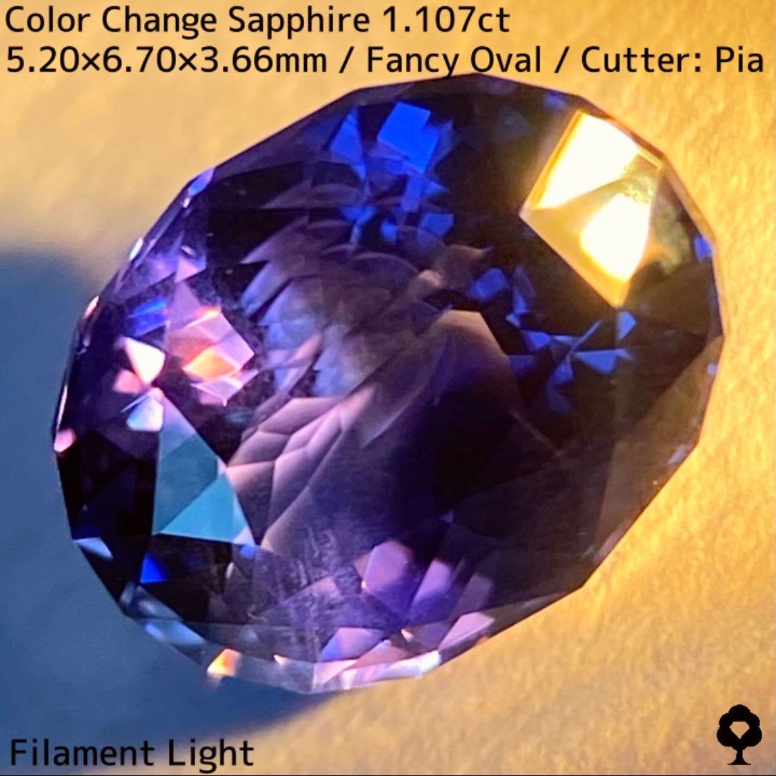 Tanzania color change sapphire 1.107ct ★ Beautiful color change multicolor crystal with a mix of blue, purple, and greenish blue