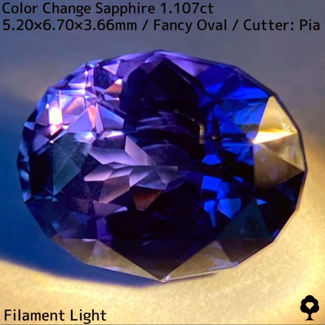Tanzania color change sapphire 1.107ct ★ Beautiful color change multicolor crystal with a mix of blue, purple, and greenish blue