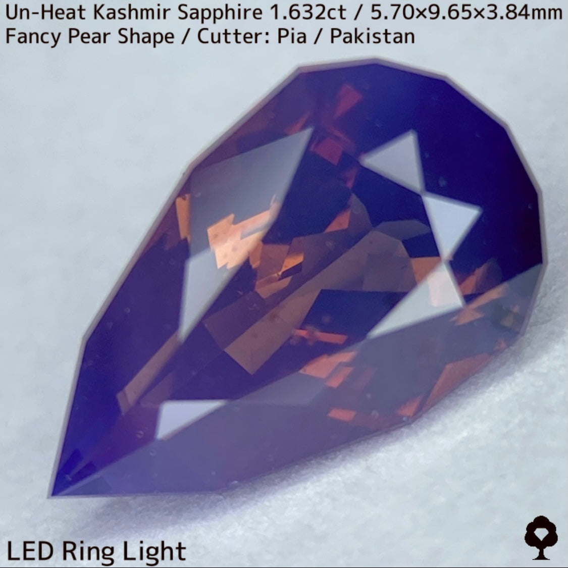 1.632ct unheated Kashmir sapphire from Pakistan ★ A beautiful gem with orange sparkle and blue bleed into fuchsia purple