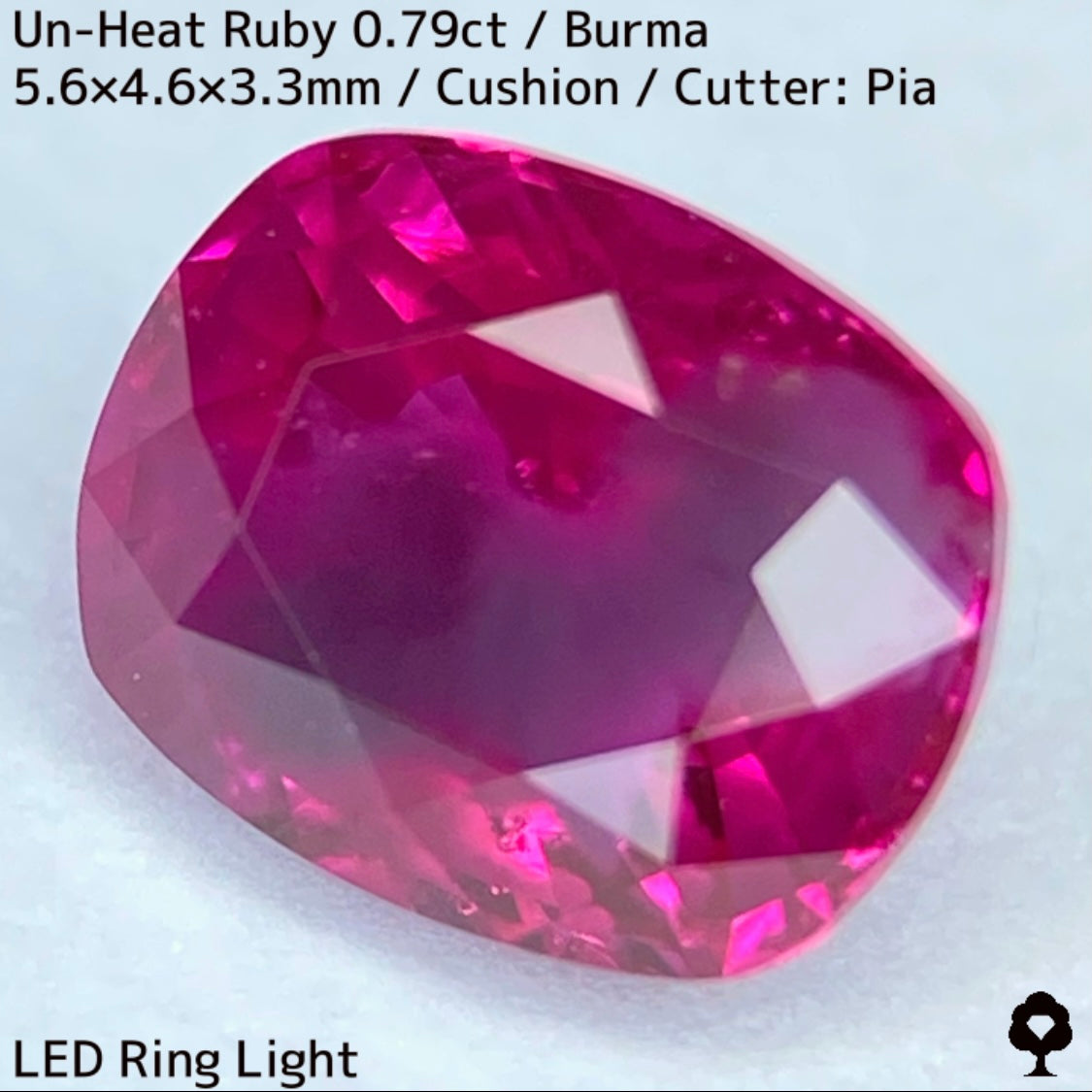 Burmese unheated ruby 0.79ct ★ Batman ruby with a beautiful crystal covered by a bat