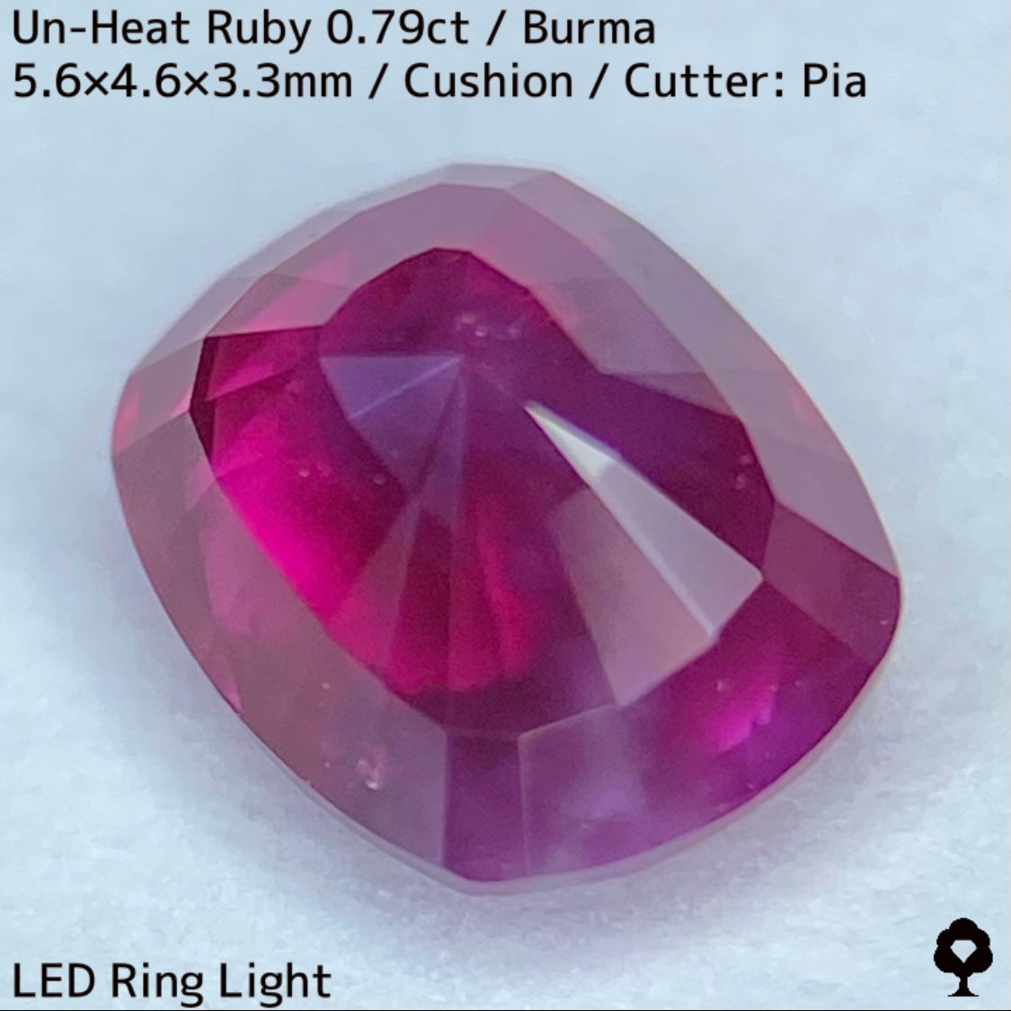Burmese unheated ruby 0.79ct ★ Batman ruby with a beautiful crystal covered by a bat
