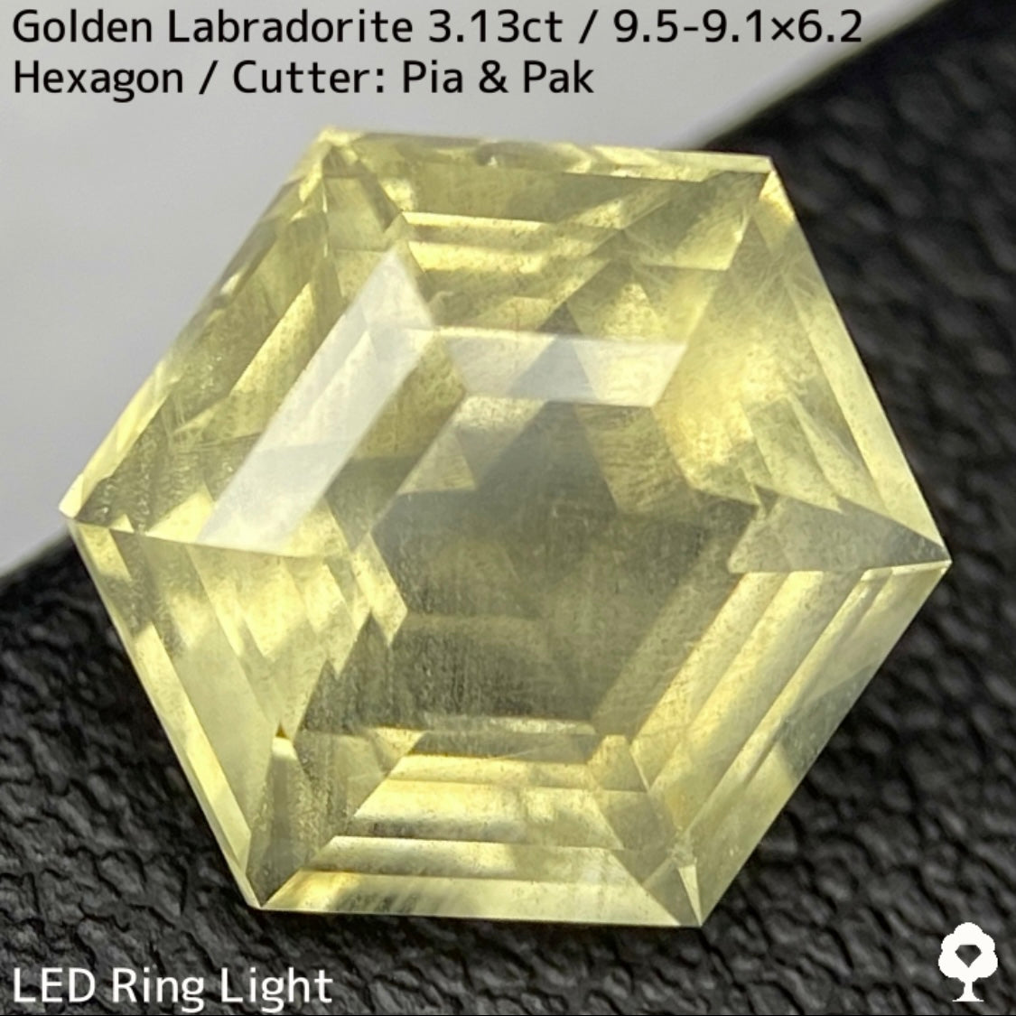 Golden Labradorite 3.13ct★A stone that seems to seal a sparkling sandstorm in a labyrinth★Includes rough stones from the same lot