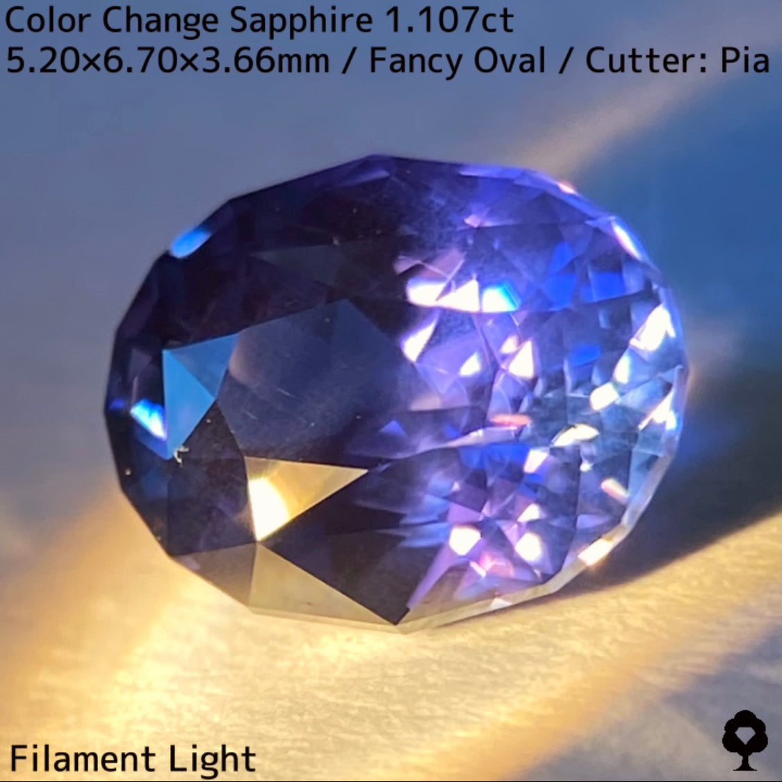 Tanzania color change sapphire 1.107ct ★ Beautiful color change multicolor crystal with a mix of blue, purple, and greenish blue