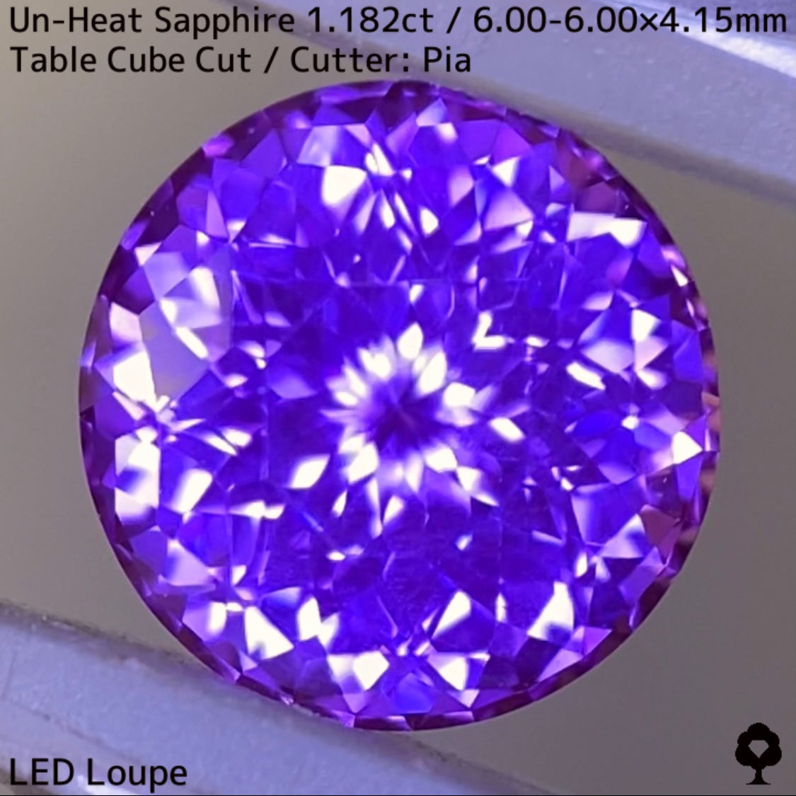 1.182ct unheated Sri Lankan sapphire ★ Flower cut in full bloom with blazing purple and pink