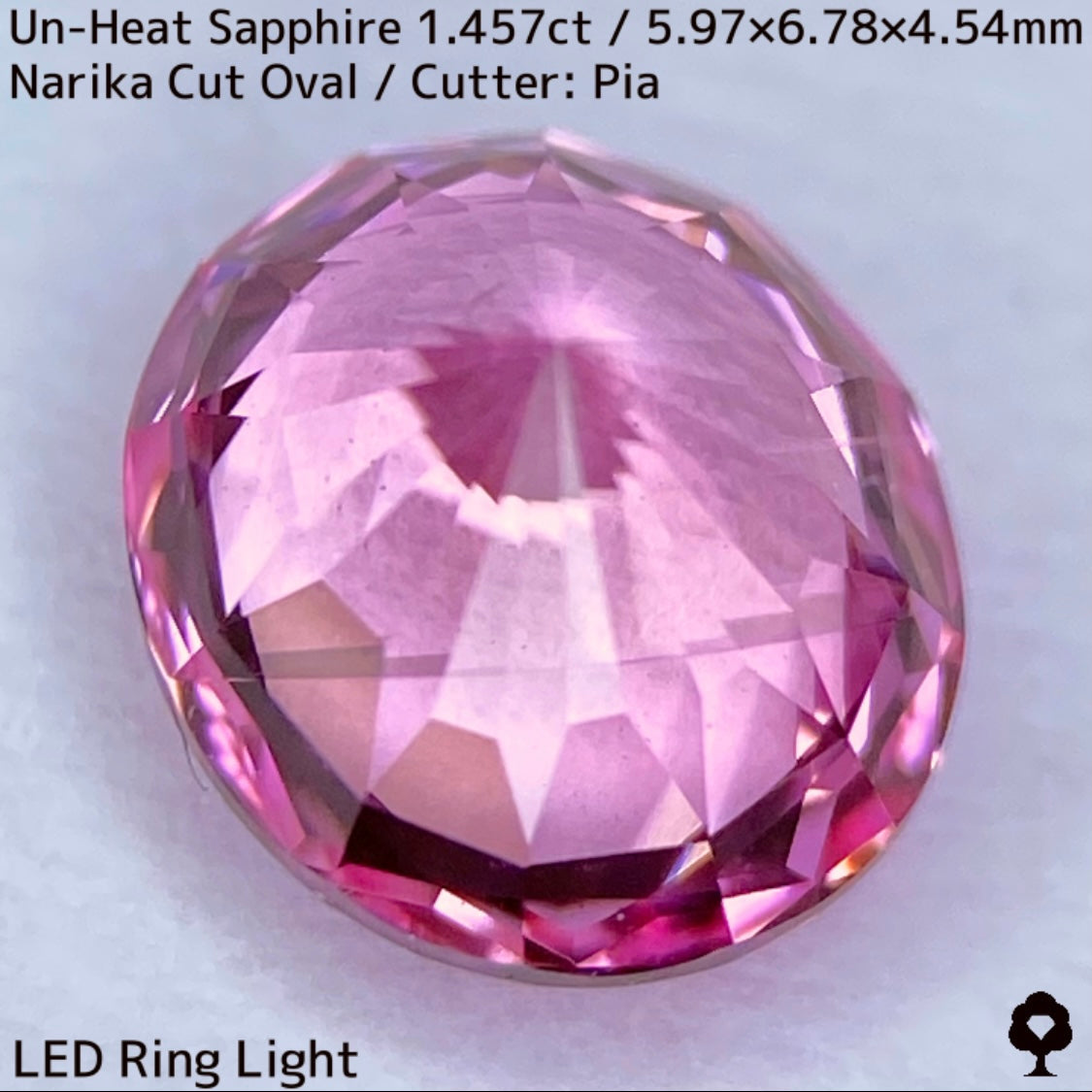 1.457ct unheated Sri Lankan sapphire ★ Unheated and rare, the classic pink color sparkles with a sharp Narika cut