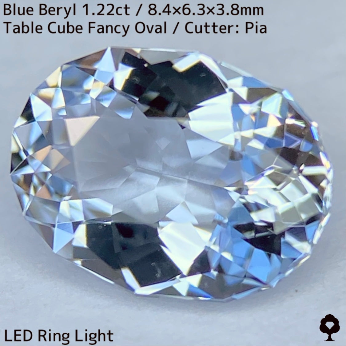 Blue Beryl (Maxixe)1.22ct / Brazil / Table Cube