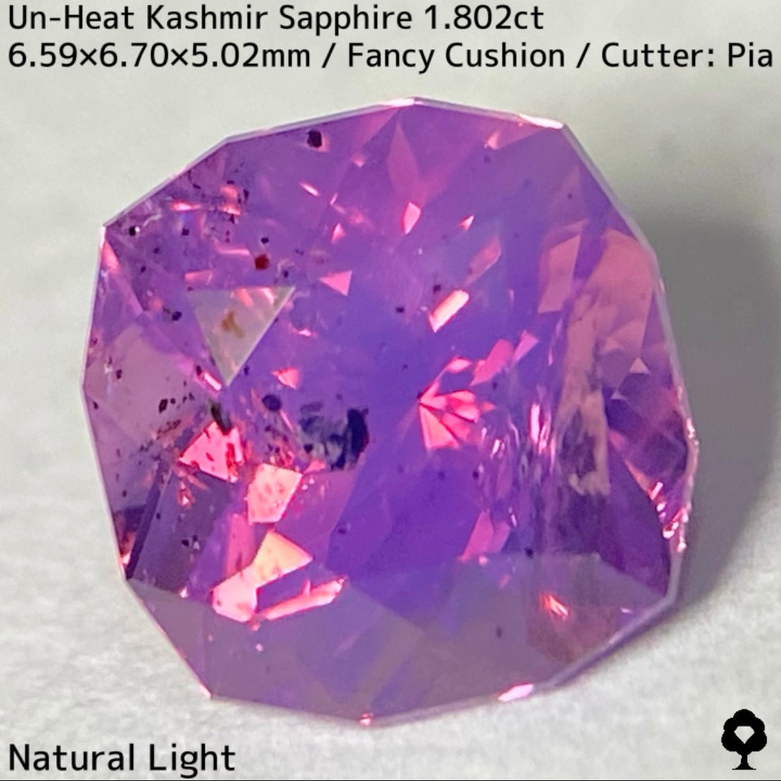 Unheated Kashmir sapphire from Pakistan 1.802ct ★ Enjoy this rare Kashmir masterpiece in a variety of light sources