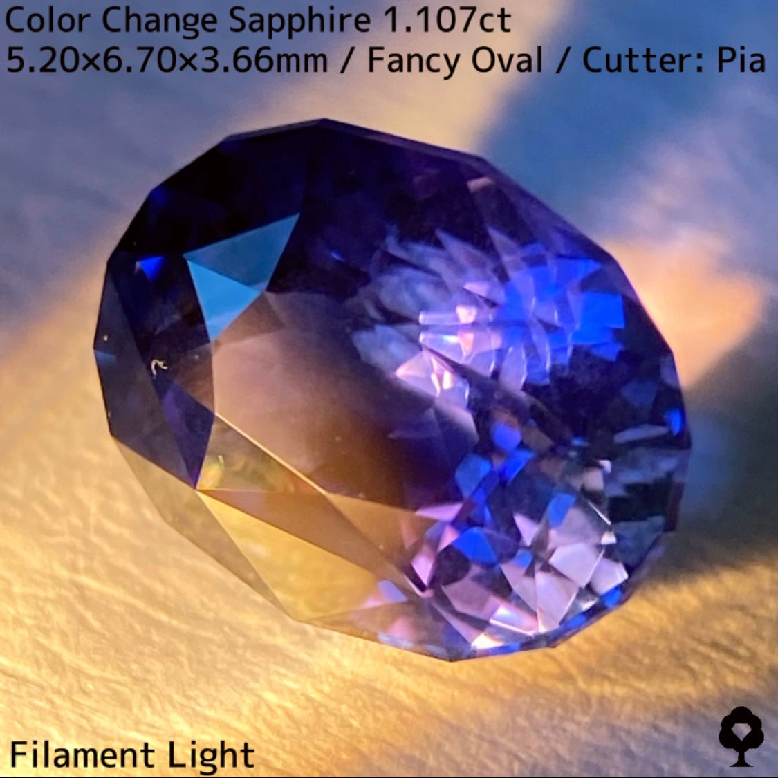 Tanzania color change sapphire 1.107ct ★ Beautiful color change multicolor crystal with a mix of blue, purple, and greenish blue