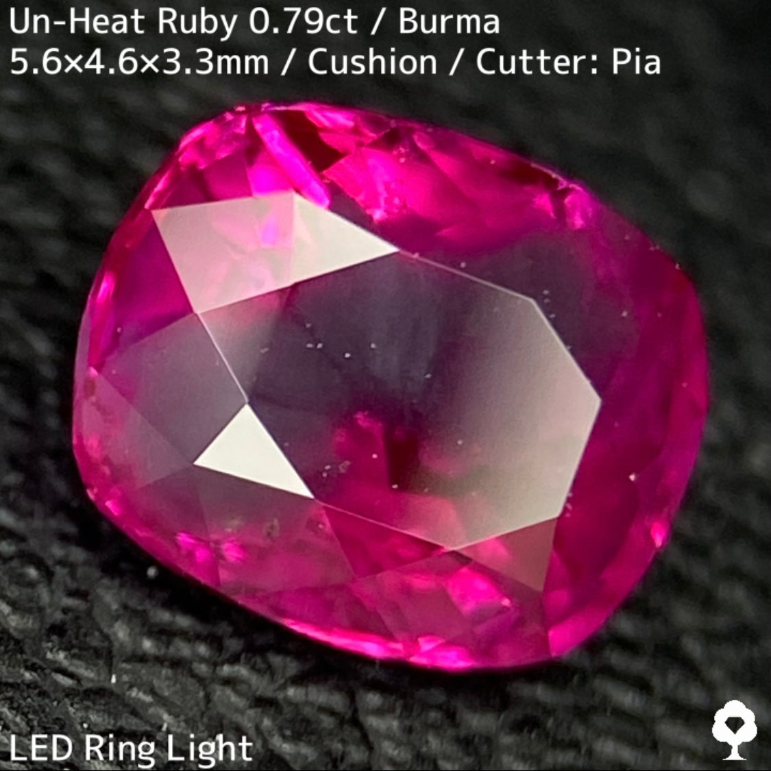 Burmese unheated ruby 0.79ct ★ Batman ruby with a beautiful crystal covered by a bat