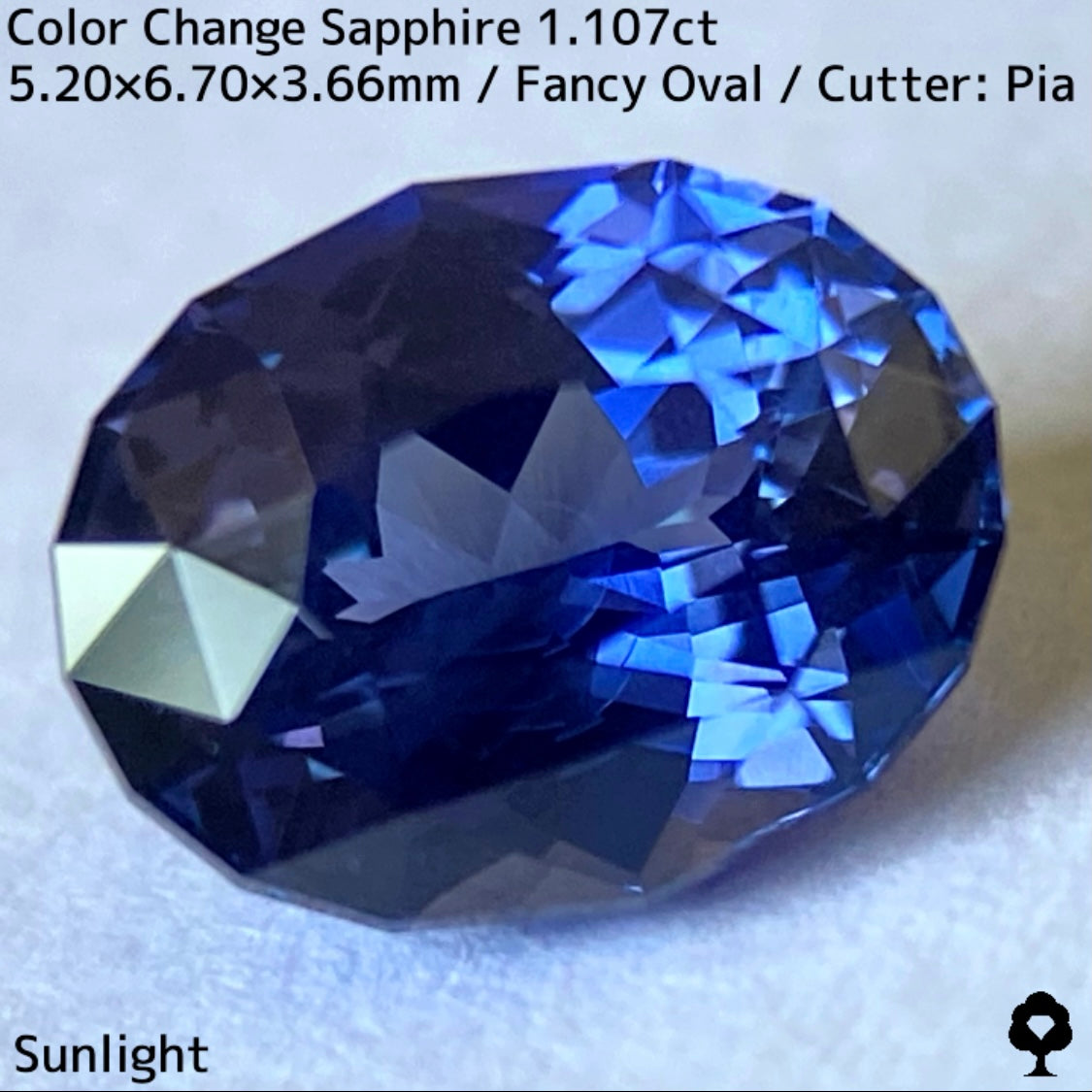 Tanzania color change sapphire 1.107ct ★ Beautiful color change multicolor crystal with a mix of blue, purple, and greenish blue